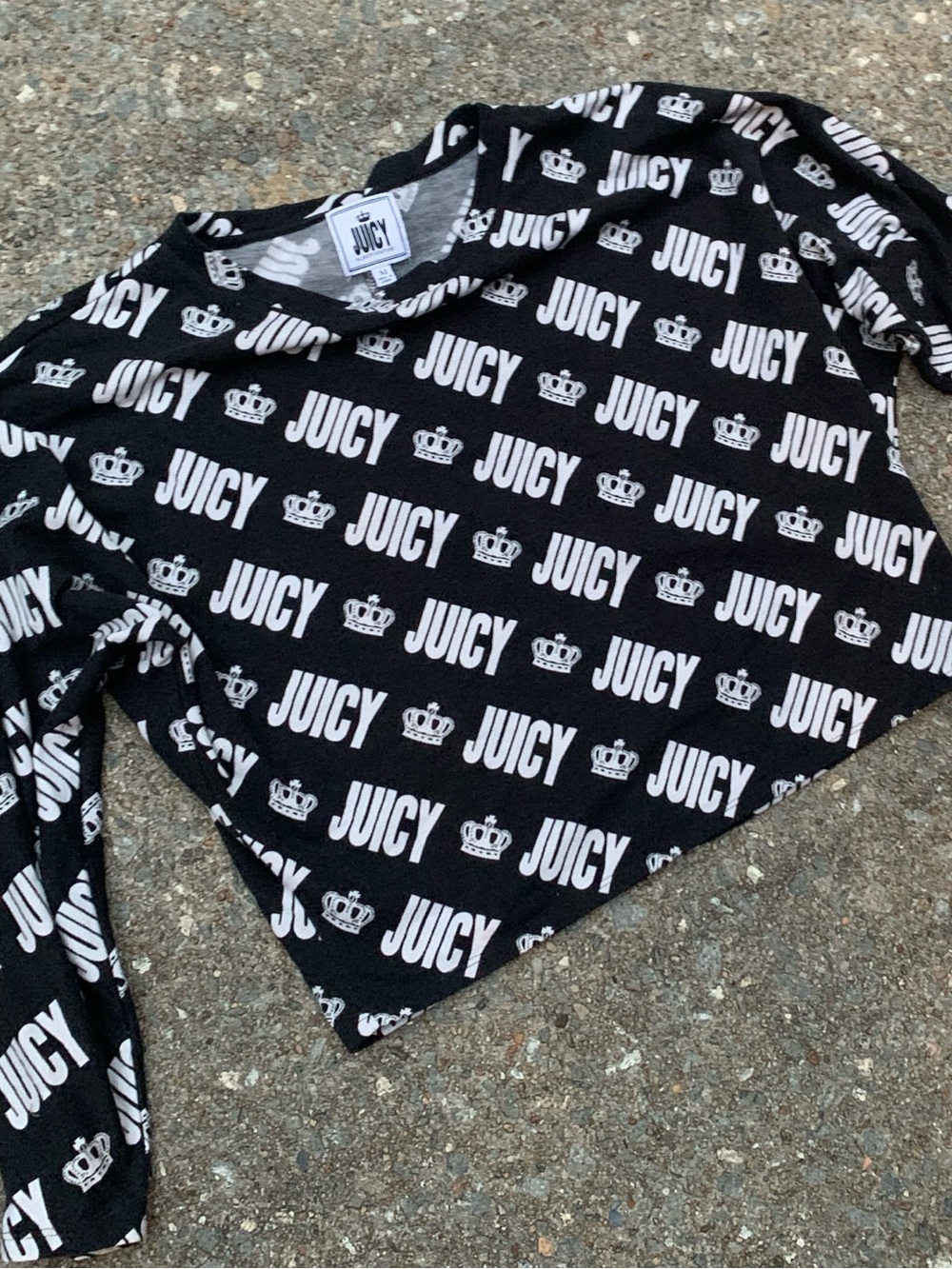 Juicy Couture Y2k Crown Juicy Crop Dolman Sweatshirt